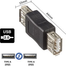 JustQuality USB 2.0 TYPE-A Dişi to USB 2.0 TYPE-A Dişi Çevirici Adaptör