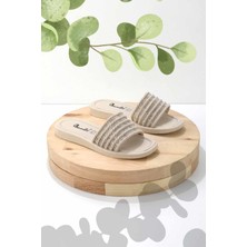 Bambi Bej Örgü  Kadın Terlik K04956750416