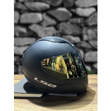 Ls2 Rapid Mat Siyah Kask - Gold Vizör