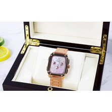 Pazariz Watch Gold Series Gen 10 Özel Seri Metal/deri Çift Kordon Limited Edition Altın Rengi Akıllı Saat