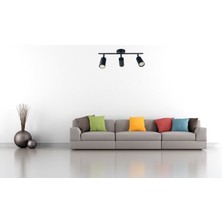 Riolight  LED Spot,led Avize Siyah Gövde 3XGU10 Duylu 5W 2700K 360 Derece Hareketli Başlık Spot