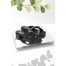 Siyah Saten  Kadın Terlik K04726042538