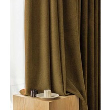 Ran Perde Keten Karartma Blackout Perde - Tek Kanat - Hardal 78412