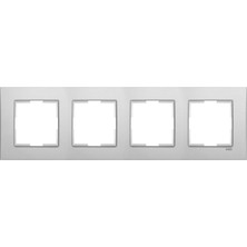 Viko Novella Eloxal Gümüş Metal Dörtlü Çerçeve - 92192324