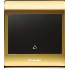 Panasonic Thea Blu Light Anahtar Çerçeve Gold + Dore Kapak Siyah