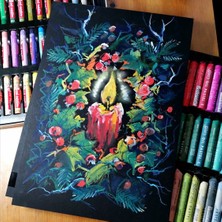 Diktörgen A5 Pastel Albüm (Koyu Renk Kağıt Karışımı) Pastel Mix Media Album