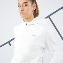 Decathlon ARTENGO Kadın Tenis Sweatshirtü - Kırık Beyaz - Dry 900