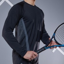 Decathlon ARTENGO Erkek Uzun Kollu Tenis Tişörtü - Siyah - Thermic