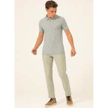 Süvari Polo Yaka Baskılı Açık Gri Erkek T-Shirt TS1014000263