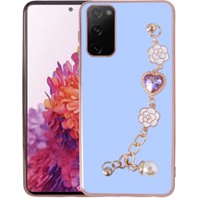 Heptek İletişim Samsung Galaxy S20 Fe Kılıf Çiçek Desenli Askılı Tutamaçlı Kamera Korumalı Kapak (Taka)