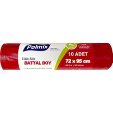 Polmix Tıbbi Atık Çöp Torbası 72X95 cm 630 gr 10’lu