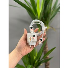 Mi7a Şarj Başlığı ve Kablo Koruyucu 4'lü Set Iphone 20W Şarj Adaptör Uyumlu