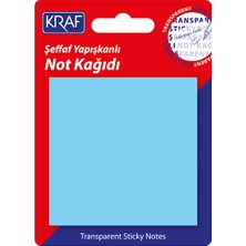 Kraf Şeffaf Mavi Yapışkanlı Not Kağıdı 76X76MM 50 Yaprak