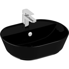 VitrA Geo 7428B070-0001 Oval Çanak Lavabo, 55 cm, Siyah