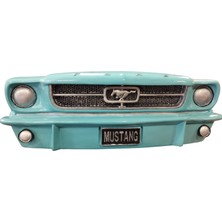 Alin Sanat Heykel Turkuaz Ford Mustang Duvar Heykeli-Polyester