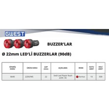 GWEST 22MM 220V. Ledli Buzzer