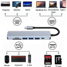 Bastore 7 In 1 Type C To Hdmı 4K 30hz Kablo Sd/ Tf Kart Okuyucu Usb3 0 2xusb2 0 Pd 87W Çevirici