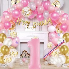 Çıtı Pıtı Store Çıtıpıtıstore 1 Yaş Pembe Doğum Günü Balon Seti