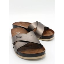 Parmi TE130 Kadın Günlük Çapraz Terlik Platin