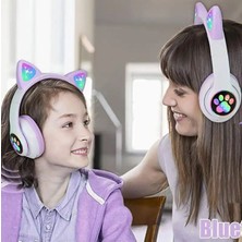 Alfa MEC 5.1 Bluetooth Kablosuz Kulaklık Kedi Kulaklıklar Çocuklar Için  Flaş Işığı ile Hd Ses Mikrofon