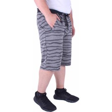 Moc Grande Mocgrande Büyük Beden Erkek Penye Şort Diagonal 23601 Gri