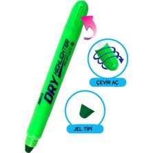 Amos Dry Çevir Aç Jel Fosforlu Kalem Yeşil 12 Li Kutu