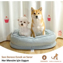 Gökcan Home Köpek ve Kedi Yatağı Bej Büyük Boy Ultra Lüx Konforlu Isırmaya Dayanıklı 70 x 54 cm (Orta Boy)