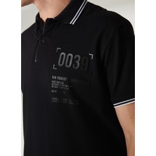Gmg Fırenze Polo Yaka Siyah Erkek T-Shirt GU23MSS03041