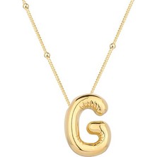 Stil Love Gümüş Gold Balon G Harfi Kadın Kolye