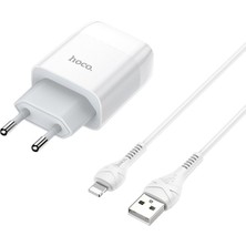 Ason Plus Hoco C73A Çift USB Girişli Hızlı Şarj Adaptörü ve Hızlı Iphone Şarj Kablosu 1m