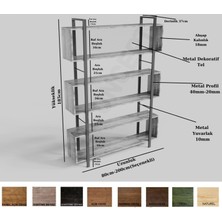 Ntconcept Tora Masif Ağaç Kitaplık-Vitrin(En 100CM)