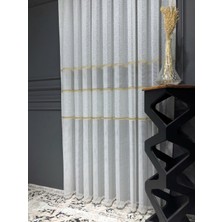 Evdepo Home Taç Aplik Örme Kullanıma Hazır 1/2,5 Normal Pile Tül Perde Tek Kanat - Ekru 100 x 250 cm