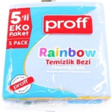 proff Rainbow Temizlik Bezi 5'li Paket Çok Amaçlı Temizlik Bezi