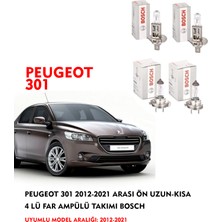Bosch Peugeot 301 2012-2021 Arası Ön Uzun-Kısa 4 Lü Far Ampülü Takımı Bosch