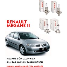 Bosch Megane 2 Ön Uzun-Kısa 4 Lü Far Ampülü Takımı Bosch
