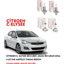Bosch Citroen C- Elysee 2012-2021 Arası Ön Uzun-Kısa 4 Lü Far Ampülü Takımı Bosch