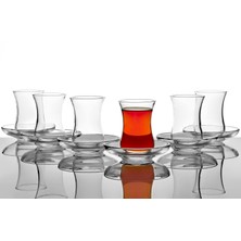 Evovici Üsküdar 6'Lı Çay Bardak Seti | Özel Hediye Kutusunda | 6 Adet Bardak + 6 Adet Tabak | Bardak Kapasitesi 120 Cc