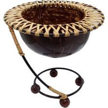 Dünyadan Hediyeler Hindistan Cevizi Şekerlik Spiral Coconut Metal Ayaklı Coconat Kase No.2