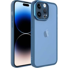 Wowacs Apple iPhone 14 Pro Max ile Uyumlu Kılıf Kamera Korumalı Transparan Arka Yüzey Telefon Kılıfı