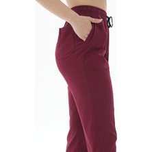 Oden Lycra Bordo Likralı Tek Pantolon Scrubs Cerrahi Pantolon