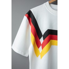 Wolters Outdoors Erkek Deutschland Retro 1990  Oversize Baskılı Pamuklu Bisiklet Yaka Kısa Kollu T-Shirt