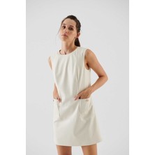 ROMAN Cepli Mini Elbise Ekru K2311048_049