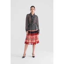 ROMAN Transparan Puantiyeli Midi Boy Elbise Standart Renk K2311066_089