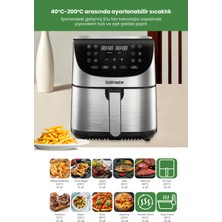 Goldmaster Freshcook 1800 Watt Inox Xl Dokunmatik 8 Ön Programlı Airfryer Yağsız Kızartma Sıcak Hava Fritöz