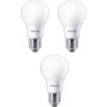 Philips Essential 8W - 60W LED Ampul E27 Sarı Işık 3'lü