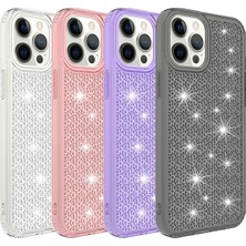 Case 4U Apple iPhone 12 Pro Kılıf Köşe Korumalı Darbe Emici Airbagli Parlak Tasarımlı Snow Kapak Mor