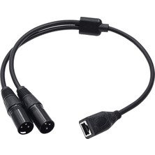 Perfk Çift Xlr 3pin Erkek - RJ45 Adaptör Kablosu 0.5m Uzunluğunda Ses (Yurt Dışından)