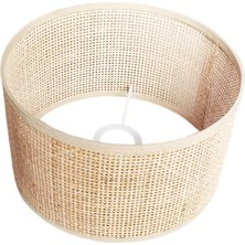 Fayshow Kolye Işık Kapağı Tavan Işık Fikstürü Dekorlar El Dokuması Rattan Lamba Gölgesi 16CMX12CM (Yurt Dışından)