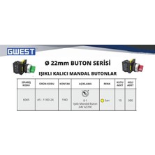 GWEST A5-11XD-24 (Sarı) 24V. LED Işıklı ( 0-1 )