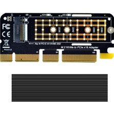 Perfk Nvme M.2 SSD M Anahtarı 3.0 X16 Genişletme Kartı Adaptör Fişi ve Isı Lavabosu (Yurt Dışından)